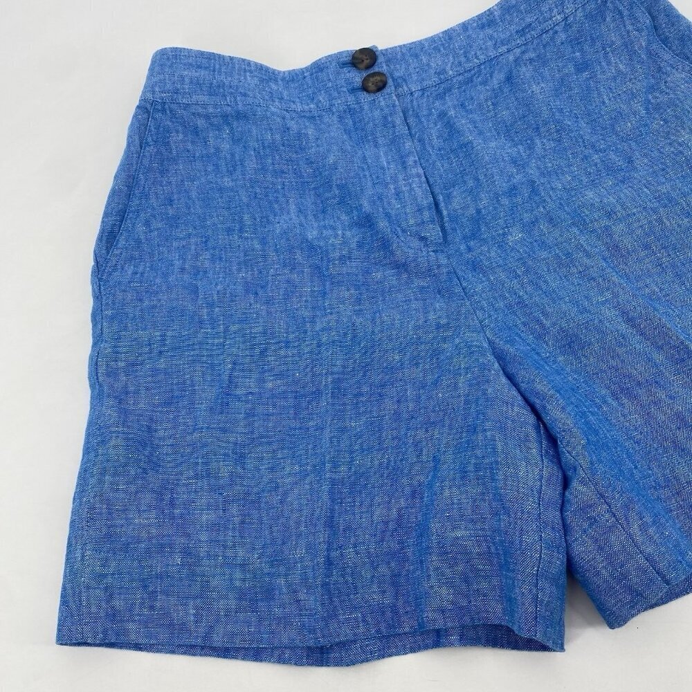 Boden Women’s US 8 UK 12 Blue Cornwall 6” Linen Shorts Nautical Beach - Picture 6 of 12